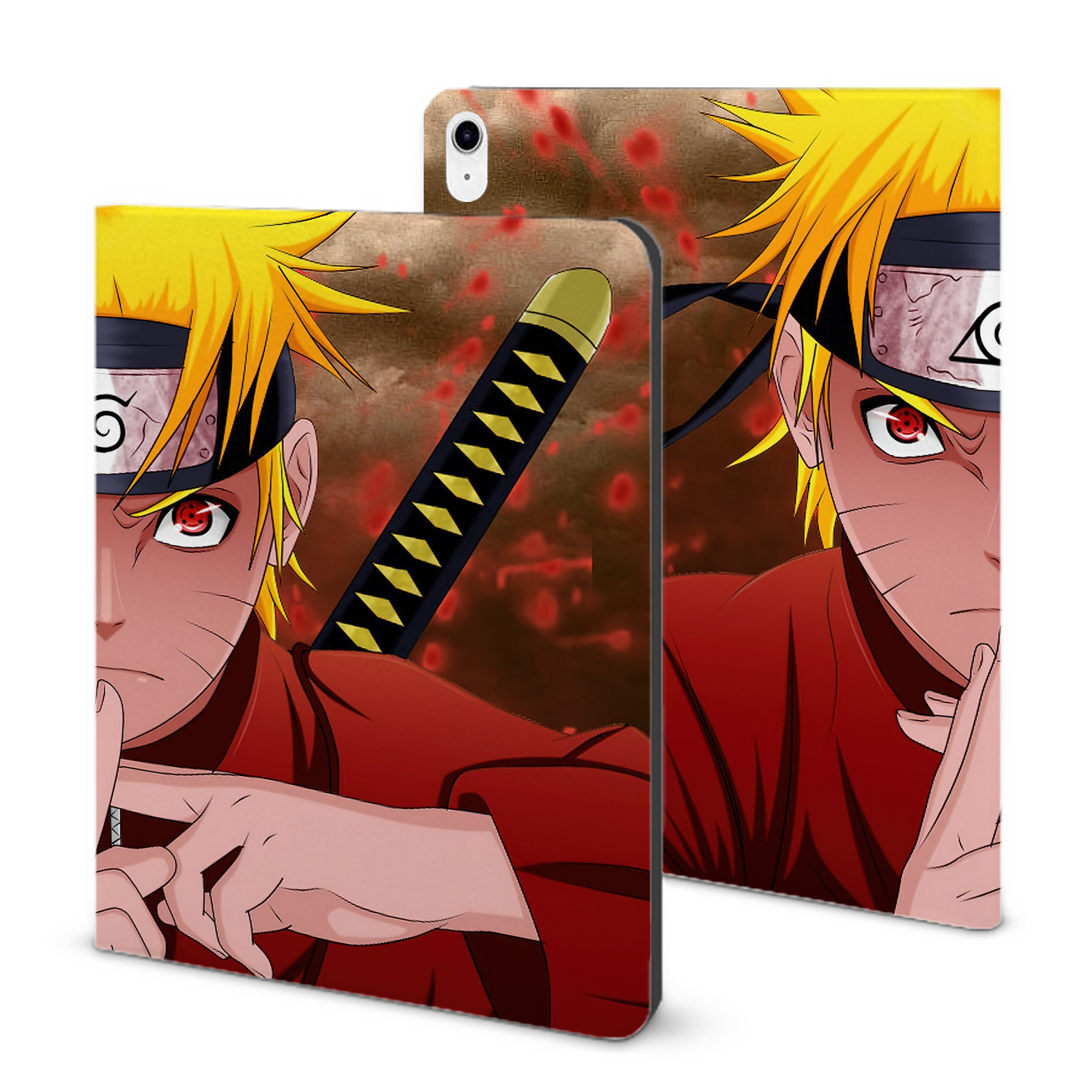 （画像用） NARUTO -ナルト- NARUTO -ナルト- 疾風伝 IPad ケース ブック型 PUレザー TPU 耐衝撃 軽量 薄型 ペン収納なし 全面保護 IPad 各モデル対応